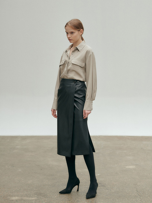 20FN leather wrap skirt