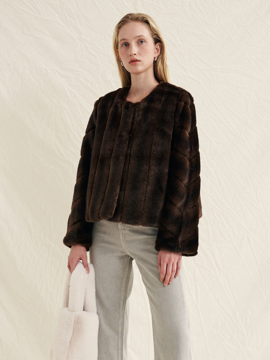 Prelude Eco Fur Coat [Brown]