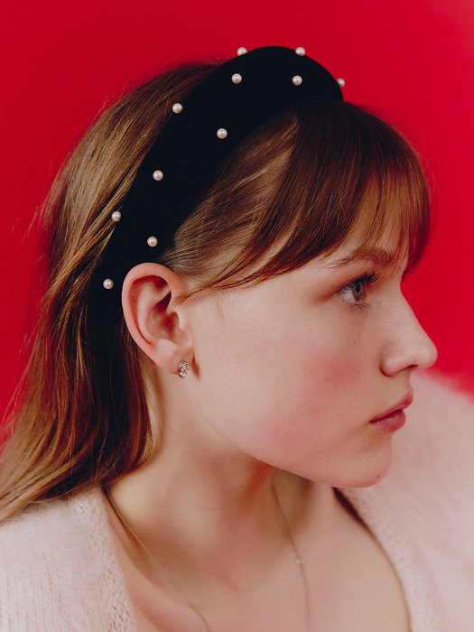 [NEW SIZE 추가][단독]Bella Velvet Pearl Hairband_VH25NNHB101V