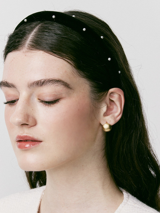 [NEW SIZE 추가][단독]Bella Velvet Pearl Hairband_VH25NNHB101V