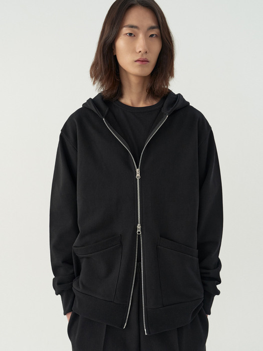 Reconnect Ordinary Hood Sweat Zip Up_Black