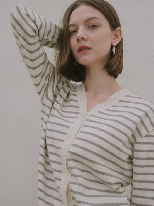 STRIPE CARDIGAN_IVORY