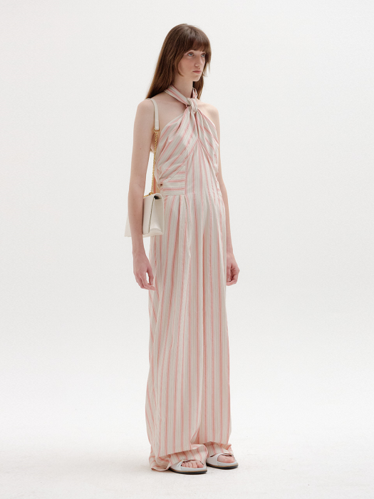 SIESTA Haltered Jumpsuit - Pink Stripe