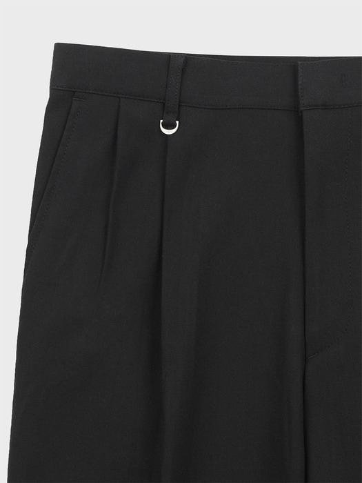 TWO TUCK WIDE SLACKS_BLACK