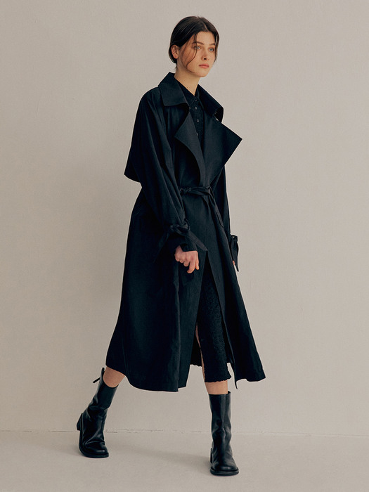 CRINKLE OVERSIZE TRENCH COAT_BLACK