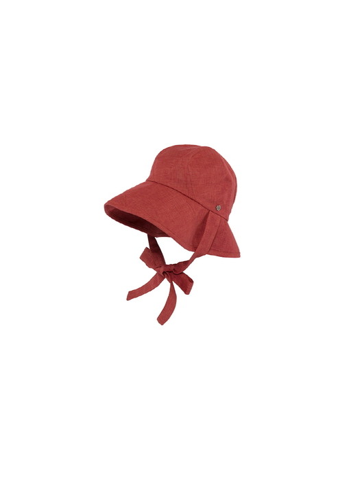 Twisted crown hat- Peach red