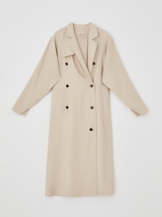 DOUBLE BREASTED TRENCH DRESS (LIGHT BEIGE)