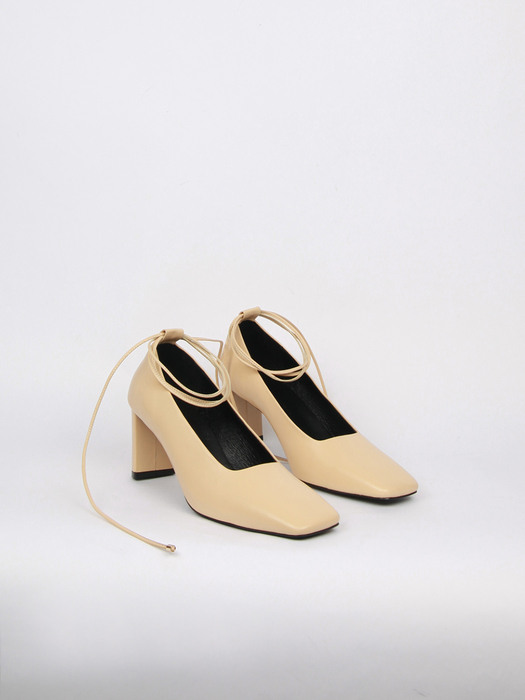Olivia Pumps Leather Butter Yellow