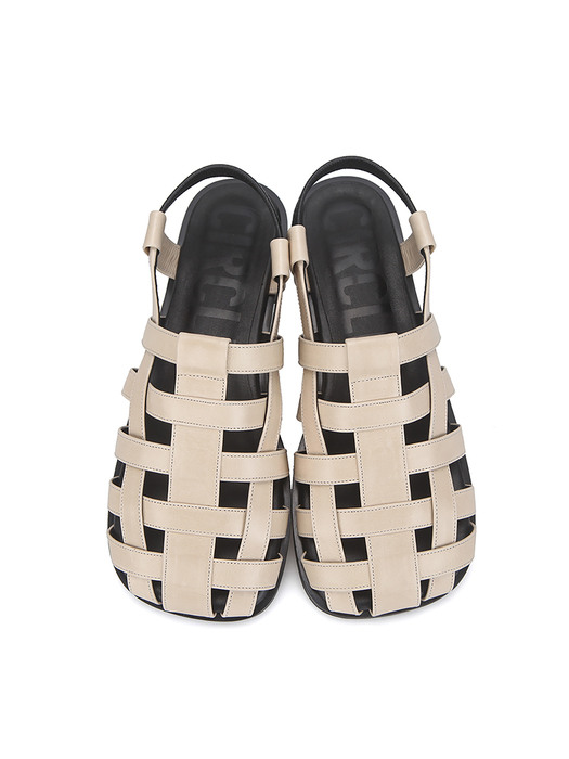 Lattice soft sole sandals 플랫 샌들 | Crumpled beige