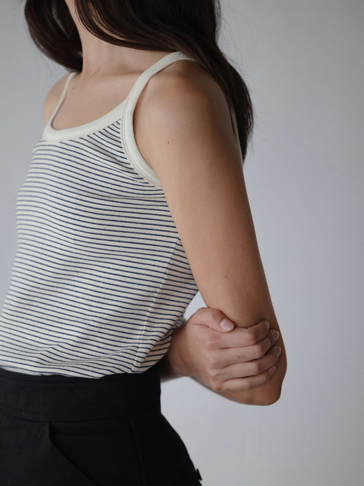 Stripe sleeveless top (Ivory)