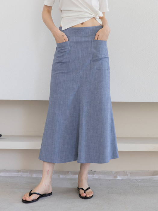 Semi A-line Pocket Skirt