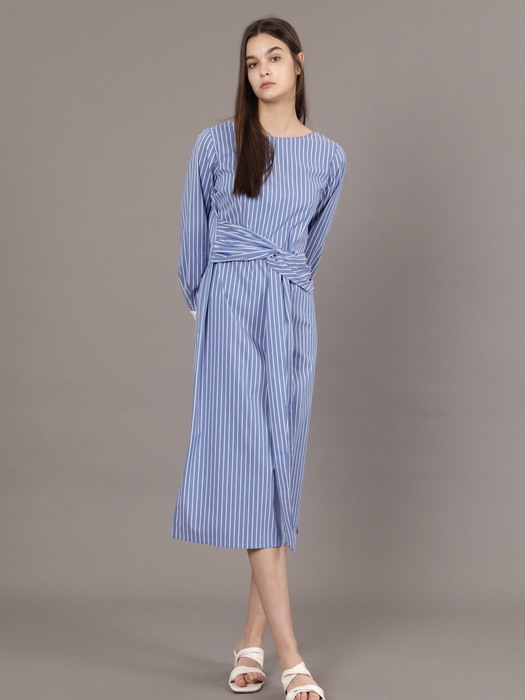 Stripe Cotton Dress_BLUE 스트라이프 코튼 원피스_블루