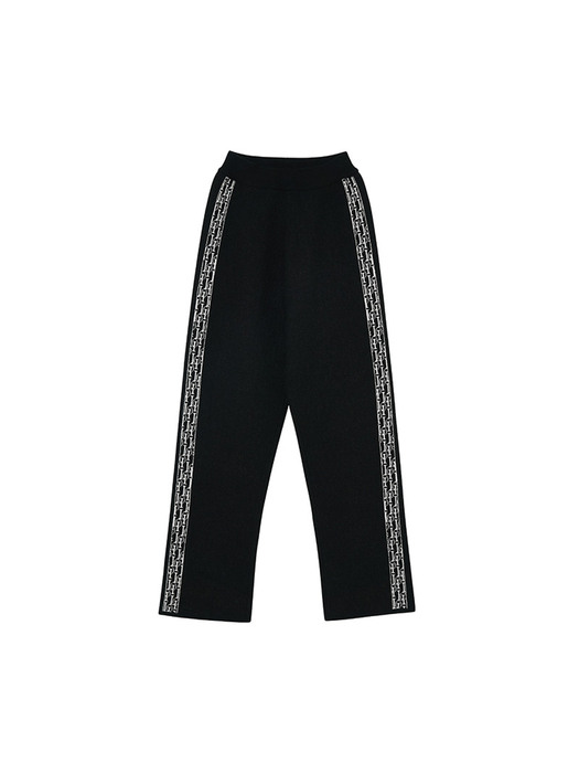 Signature Piping Knitted Pants_Black