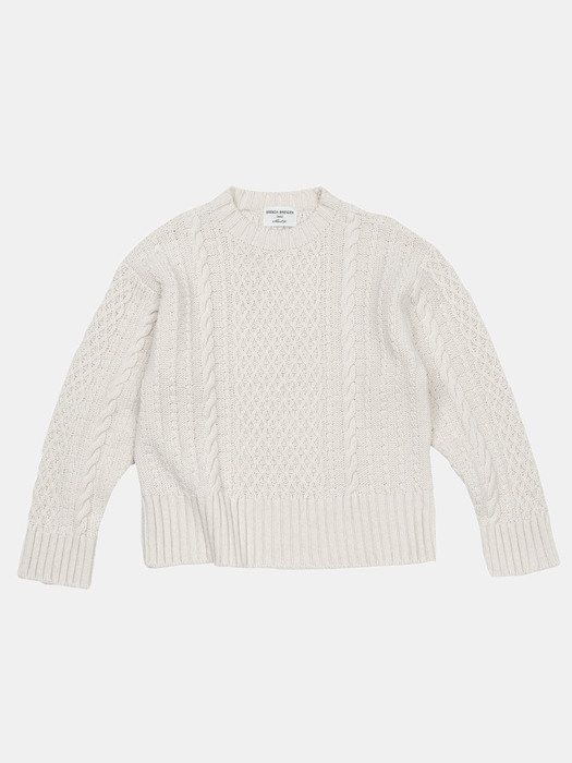 wool  cable knit - ivory 