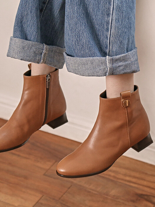 1211 Gold Square Basic Ankle Boots-3color