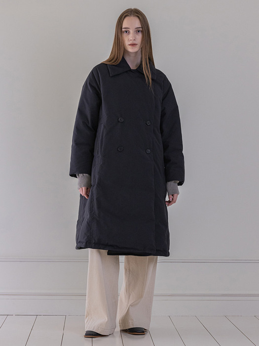 롱 구스다운 코트 Goosedown Double long Coat - Black