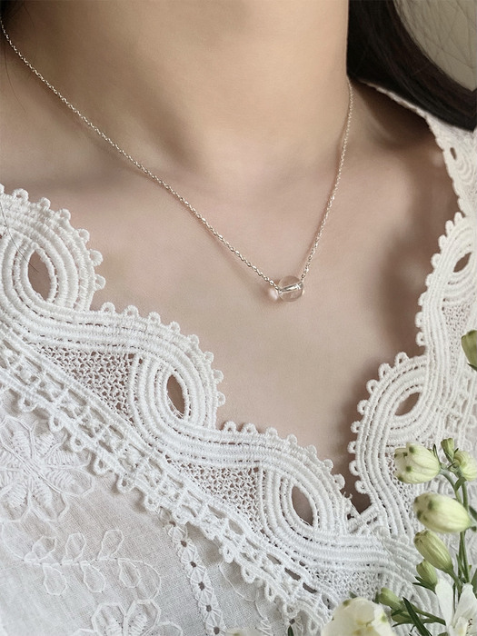 pure white quartz necklace