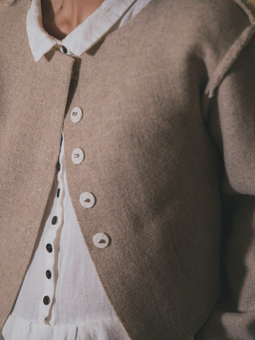리버시블 숏 자켓 Reversible short jacket - cream&beige