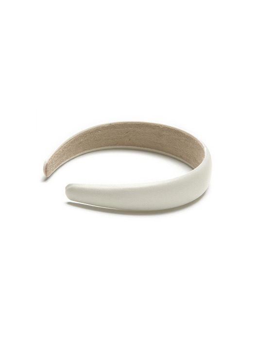 CIRCLE LOGO SATIN HAIR BAND ivory