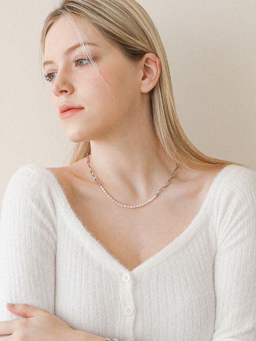 pearl connect chain necklace N038