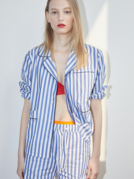 Blue Stripe Pajama Set