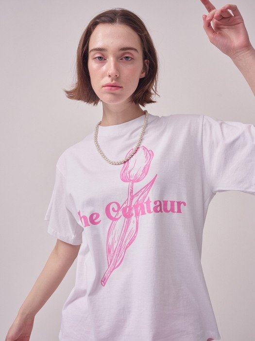 [TC22SSTOP18WHPK] TULIP BUBBLE TSHIRT [WHITE PINK]