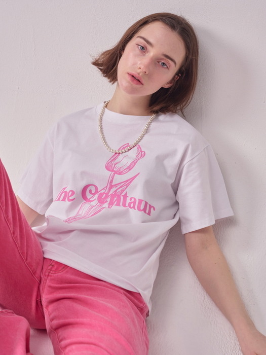 [TC22SSTOP18WHPK] TULIP BUBBLE TSHIRT [WHITE PINK]