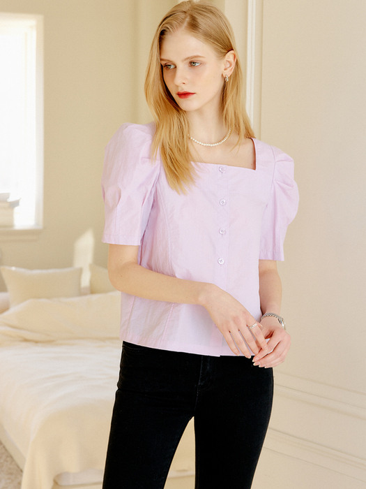 리나 스티치 퍼프 블라우스 / LINA STITCH PUFF BLOUSE_3colors