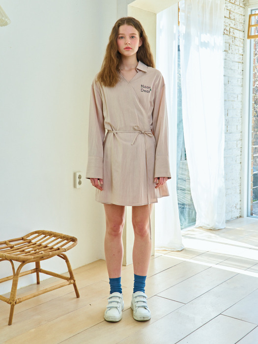 Grace wrap shirt dress_BE