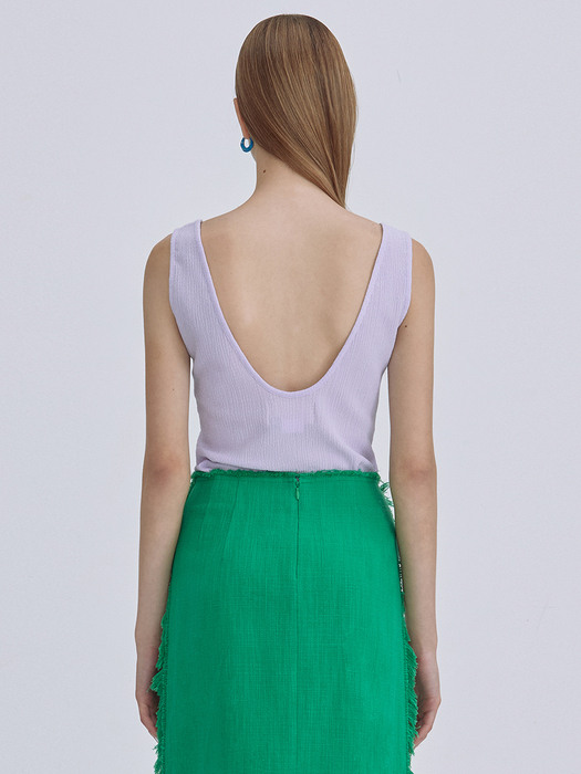 Wrinkle Sleeveless Top_Light Purple