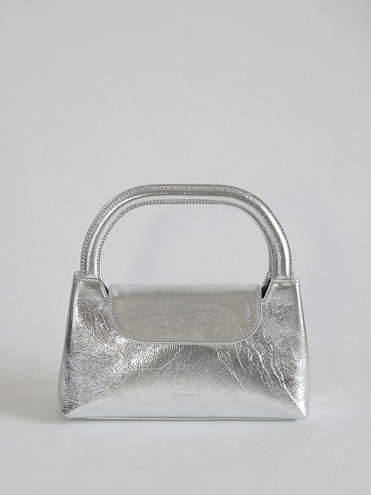 rrin top handle m bag (Crinkle Silver)