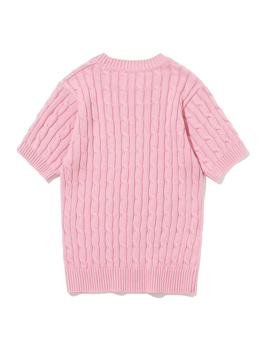 Rose Cable Knit Top [PINK]