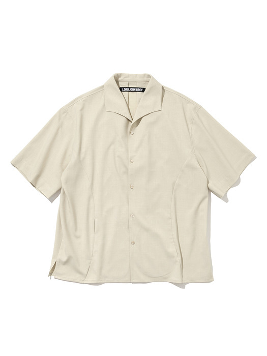 hide pocket s/s shirts cream beige