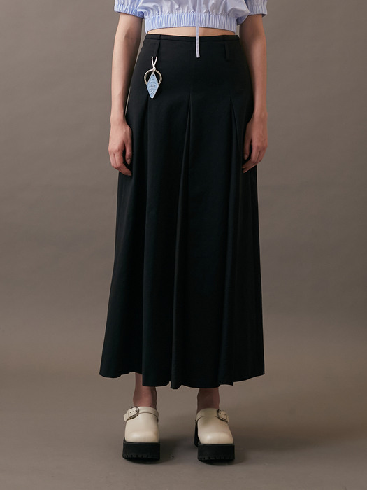 22SS_Double Belt Loops Skirt (Black) 