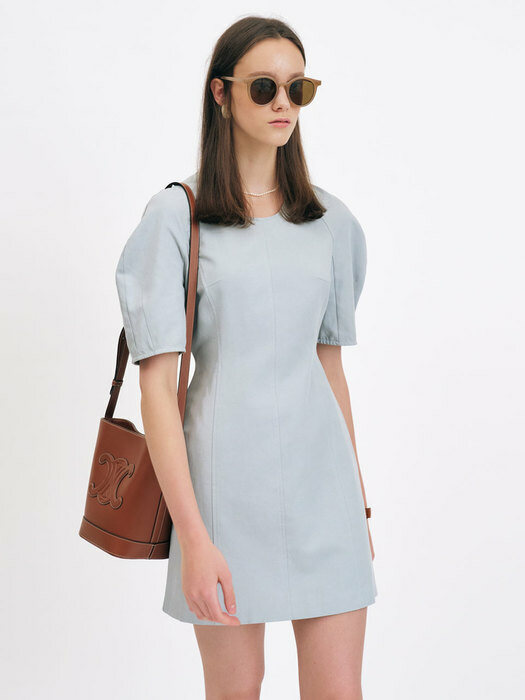 22 Summer_ Blue Cotton Mini Dress
