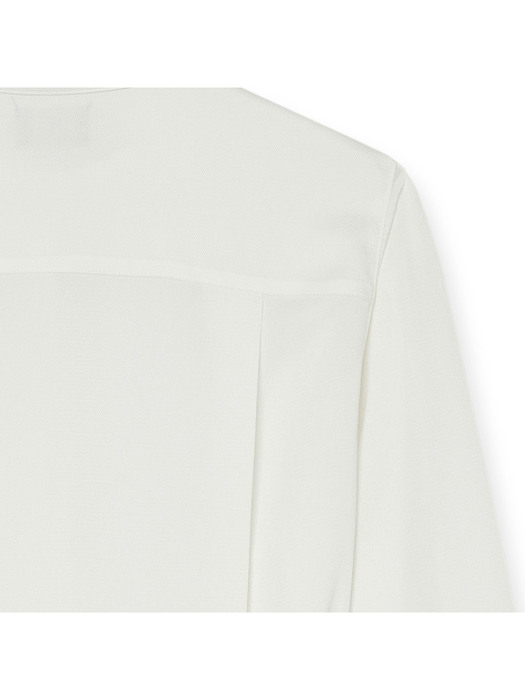 Satin Twill Shirts One-Piece_White