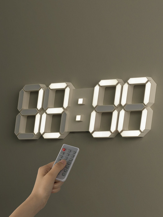 국산 LED 벽시계 38cm 크림화이트