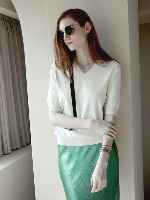 Relaxed Fit Knit Top Ivory
