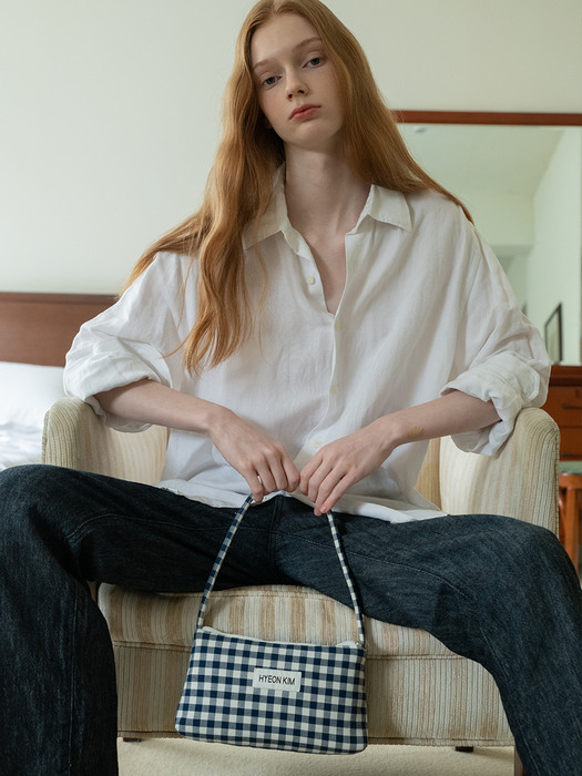 GINGHAM CHECK LENEEBAG 깅엄 체크 르네백 - 네이비