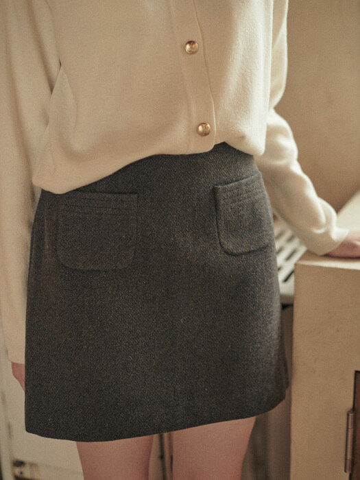 Two Pocket A-Line Mini Skirt_2color
