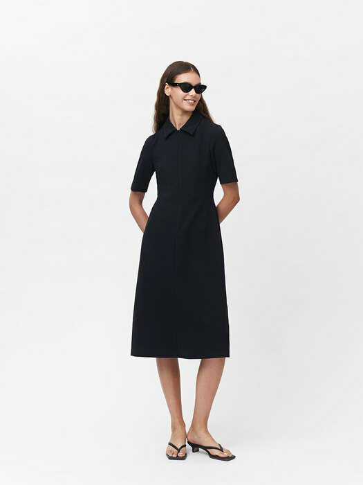 NAVY NITA TIDY COLLAR DRESS