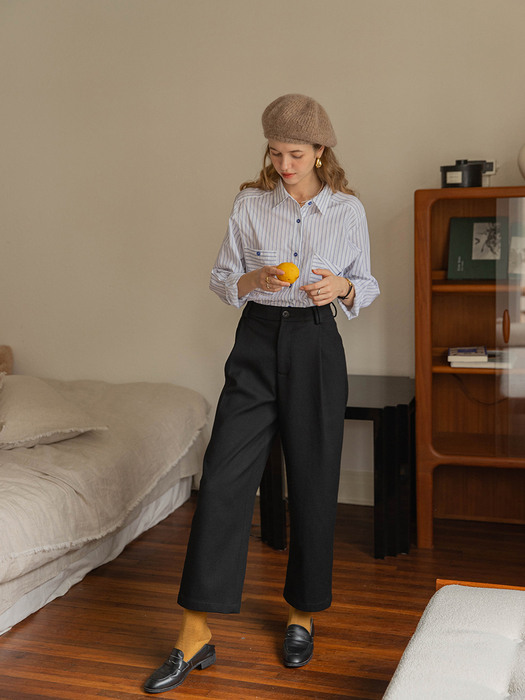 ESTELLE baggy pants_BLACK