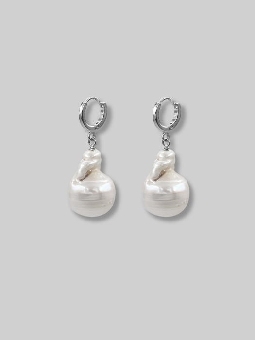 Dainty Hoop Baroque Pearl Earrings