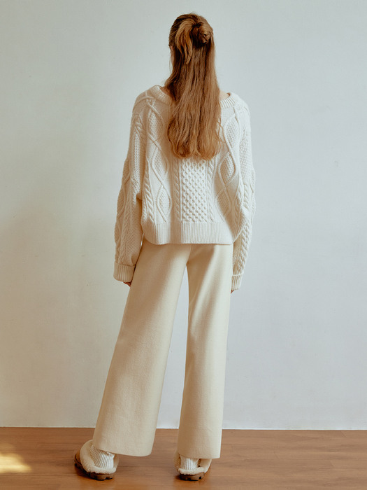 Wool knit sweat pants (cream)