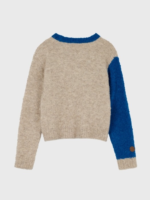  boucle knit top - blue