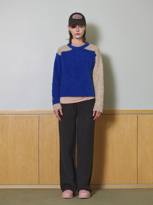  boucle knit top - blue