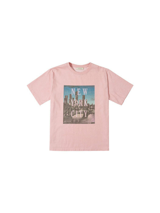 SITP5093 Loosefit city pigment T-shirt_Dusty pink