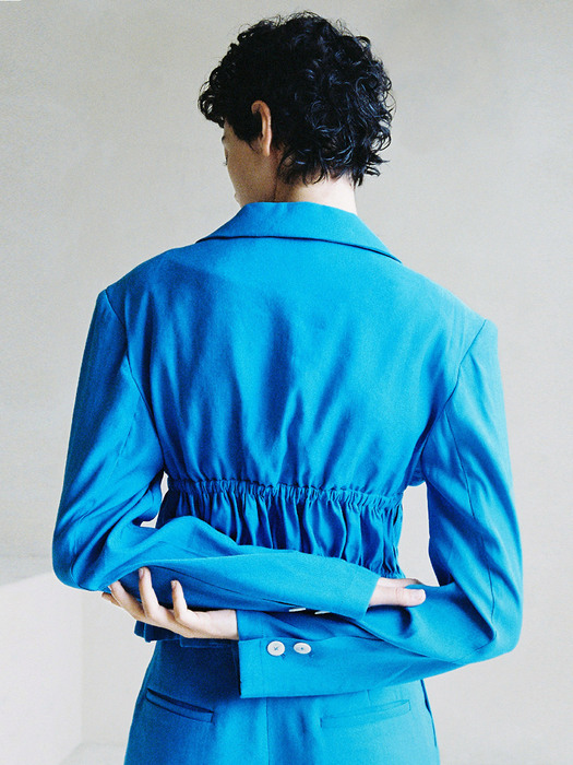 ELOY Crop Jacket - Cerulean Blue