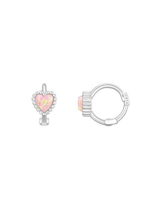 OPAL MINI HEART EARRING