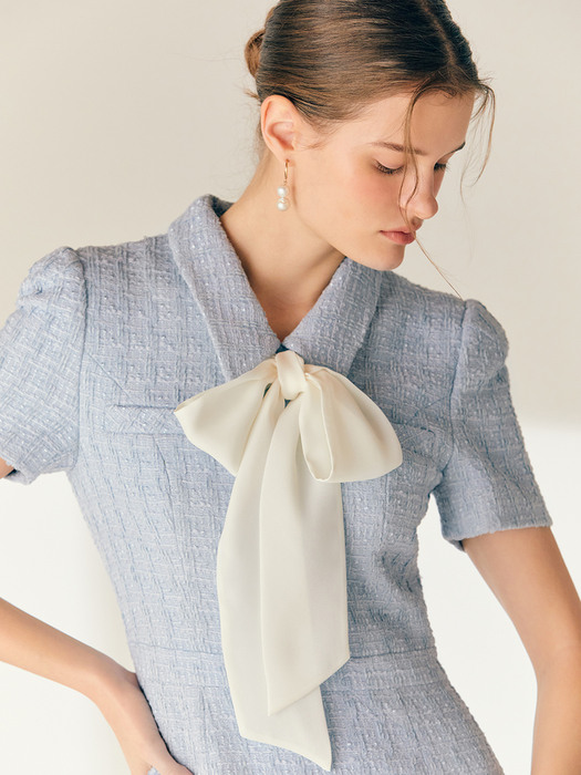 【BAU by Bride And You】EMMA Collar mermaid tweed dress 2色 비에이유 바이 브라이드앤유]EMMA Collar detailed mermaid